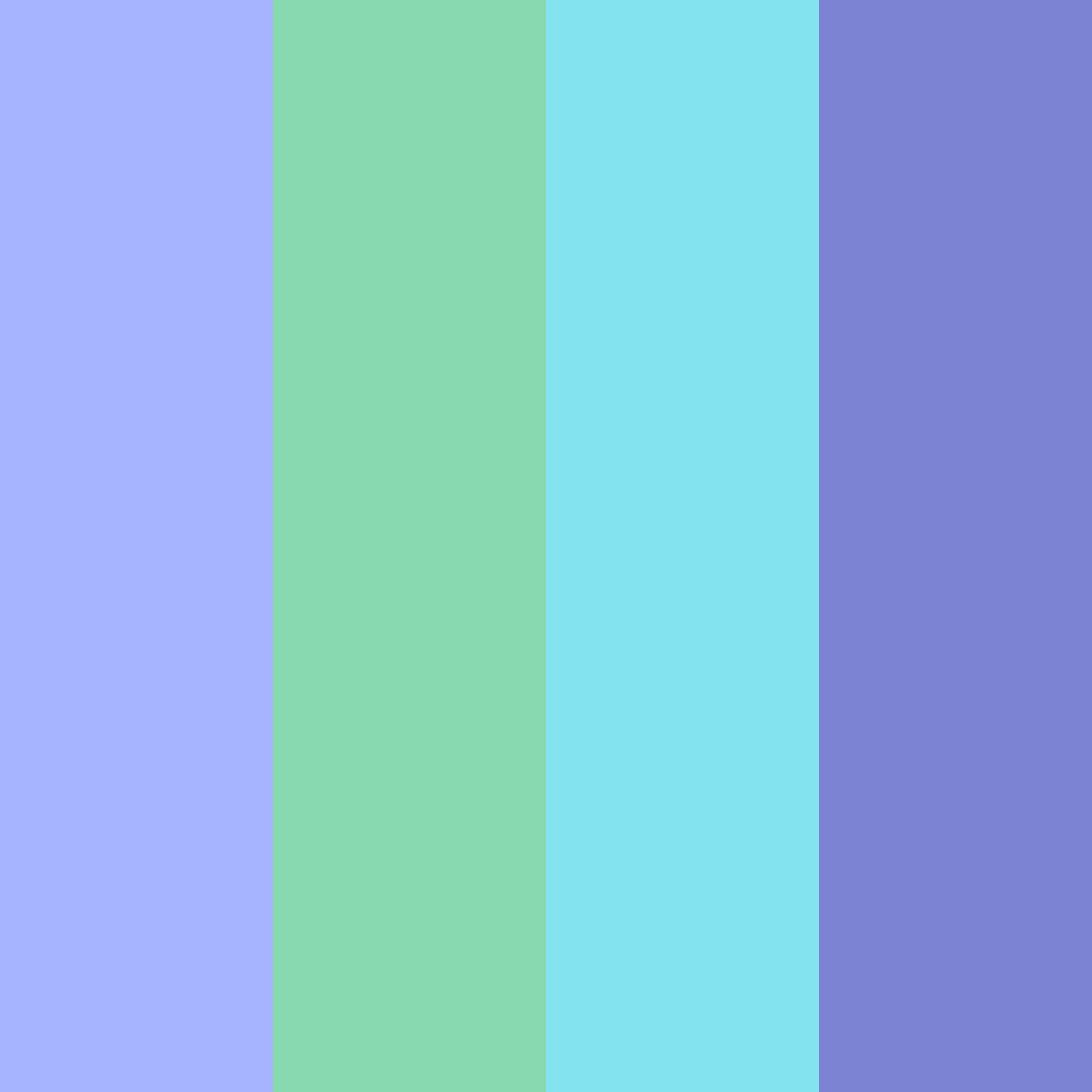 Download dreamy ocean blues color palette PNG image (square)