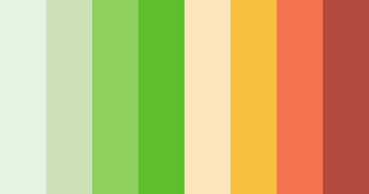 Download vibrant green and orange color palette PNG image (landscape)