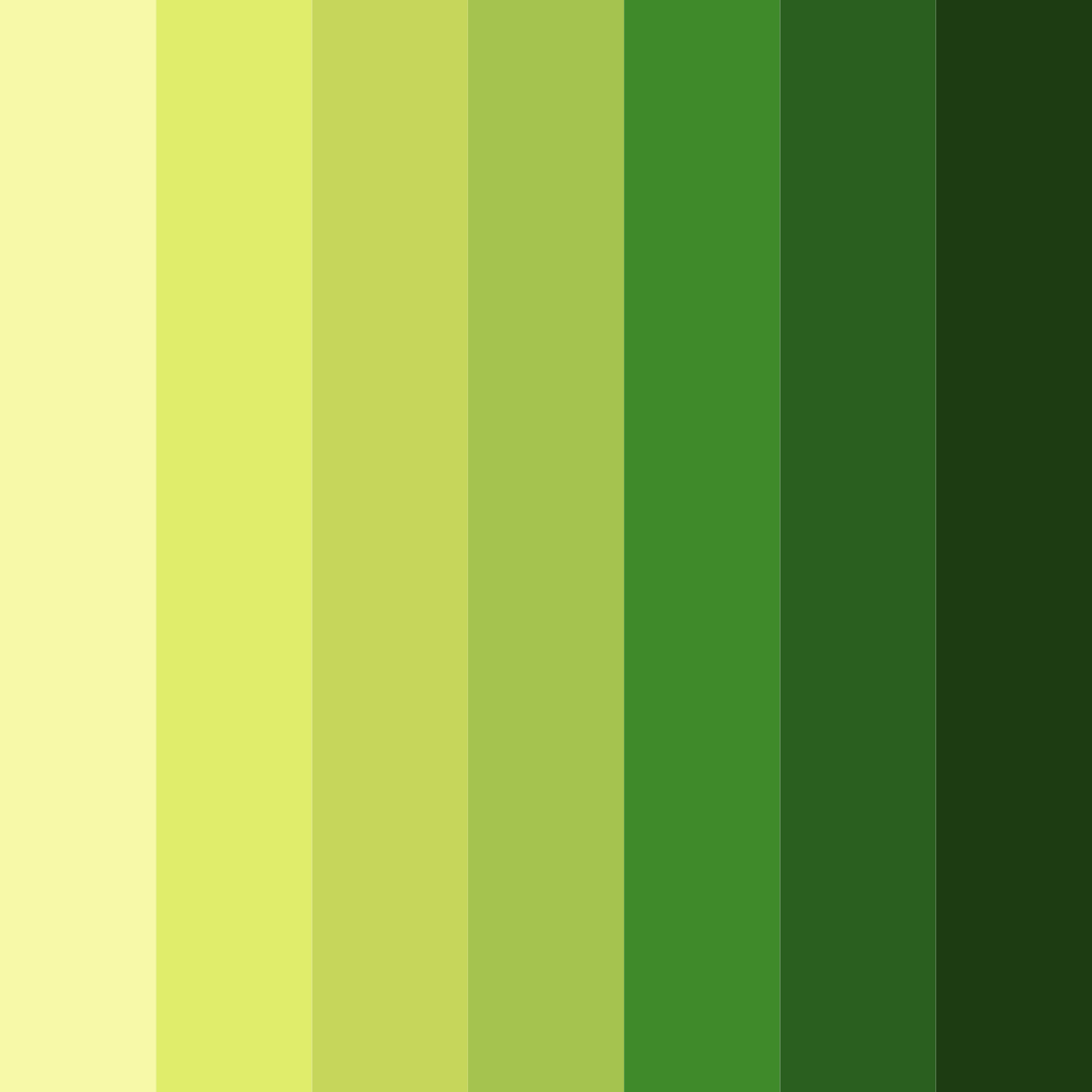 Download shades of green color palette PNG image (square)