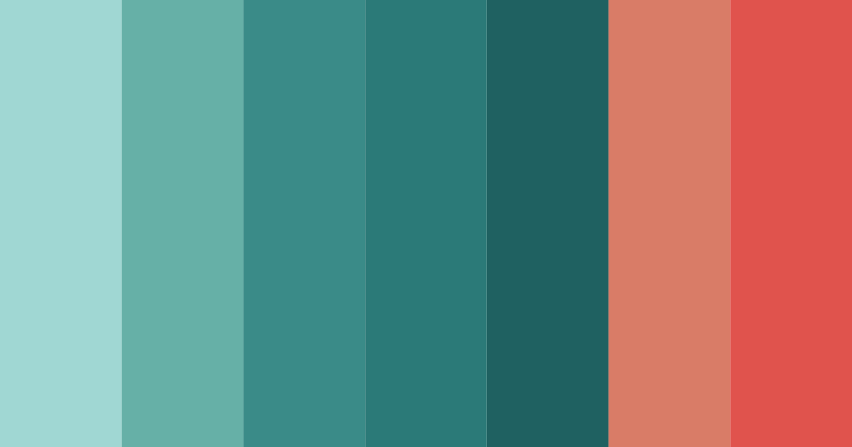 Download coral teal delight color palette PNG image (landscape)