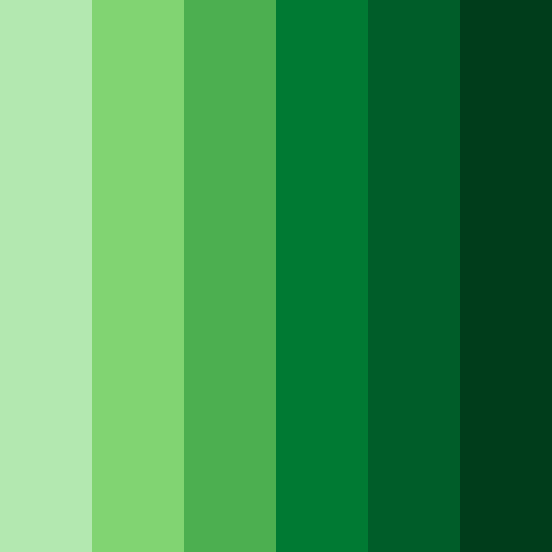 Download shades of green color palette PNG image (square)