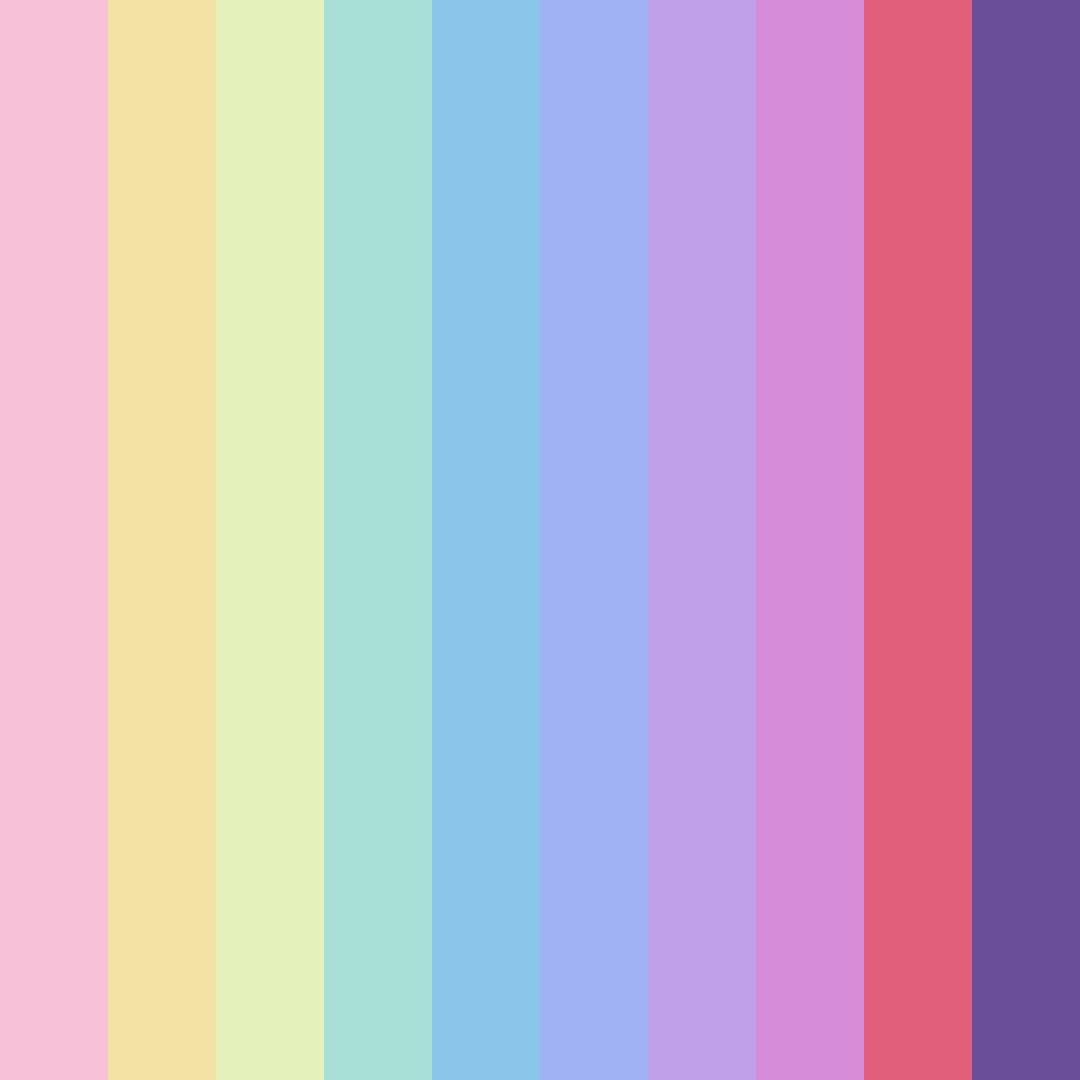 Download pastel rainbow color palette PNG image (square)