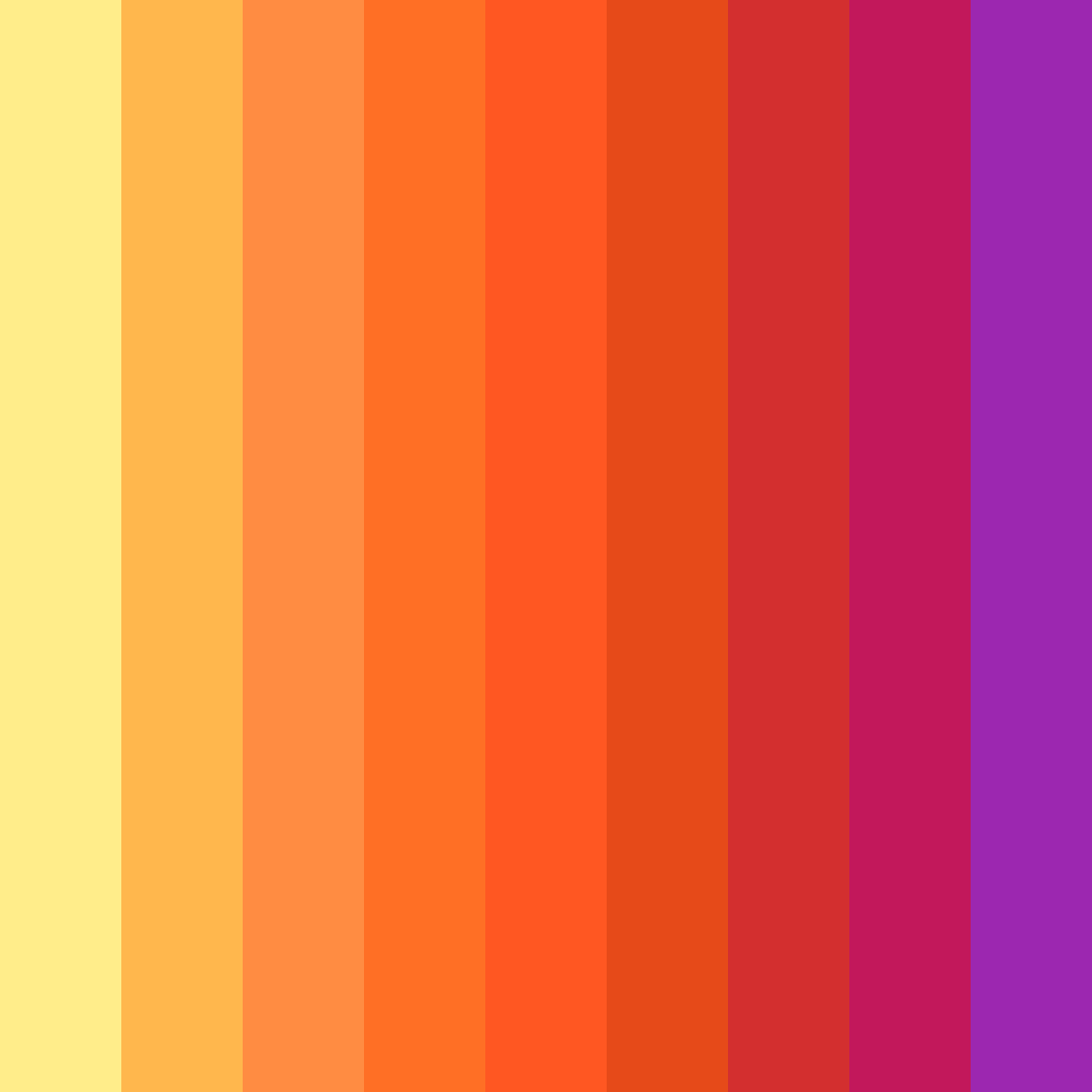 Download tropical sunrise color palette PNG image (square)