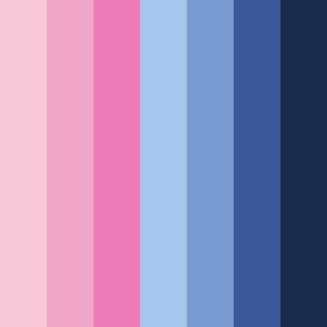 Download shades of blue and pink color palette PNG image (square)