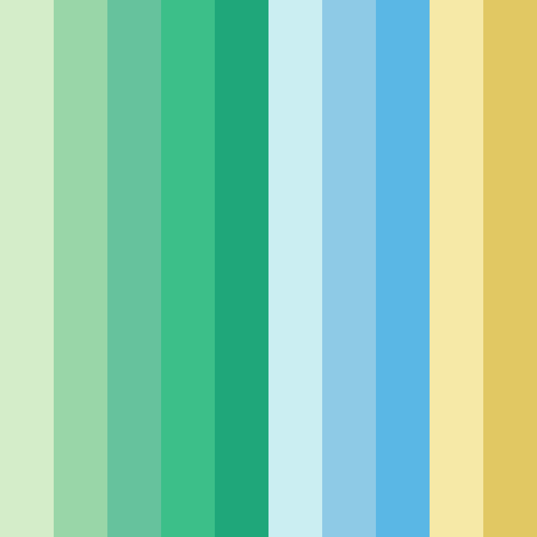 Download shades of green and blue color palette PNG image (square)