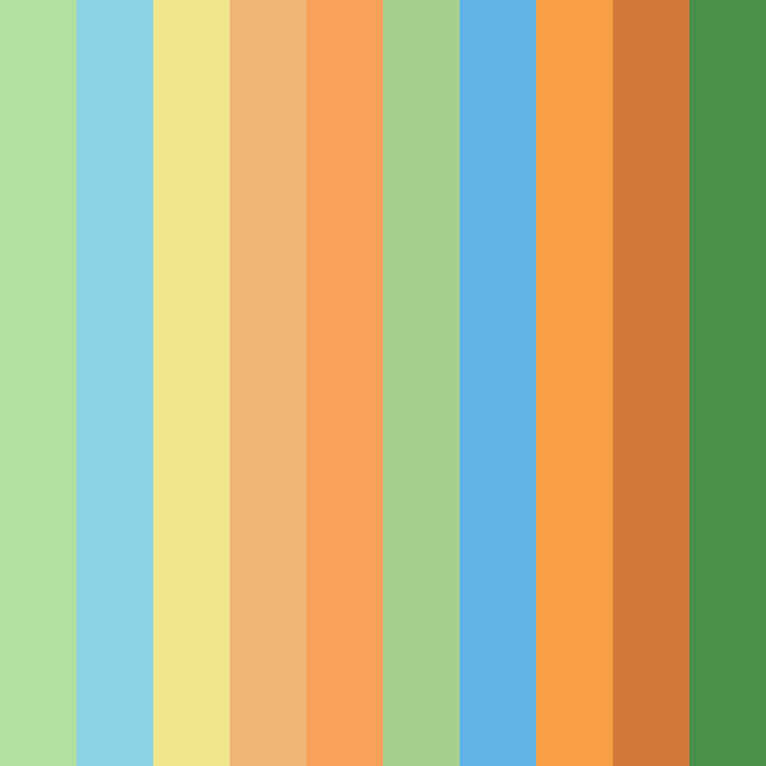 Download vibrant green and blue garden color palette PNG image (square)