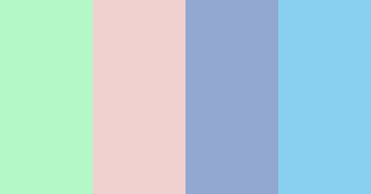 Download mint blossom blue color palette PNG image (landscape)