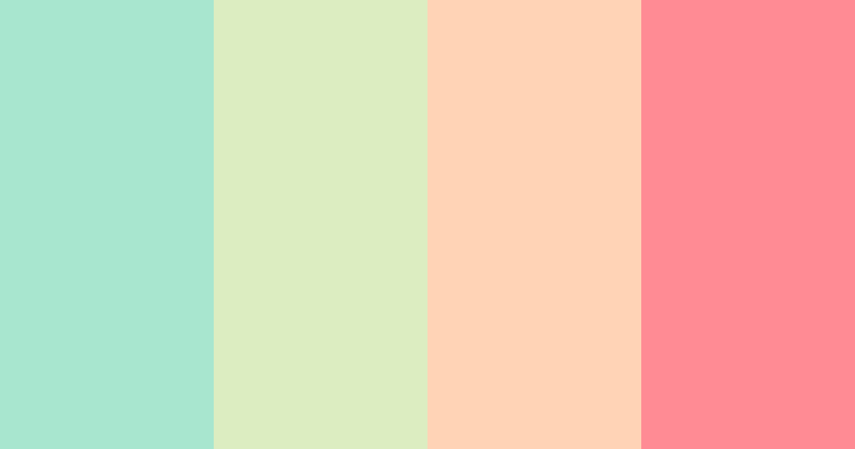 Download minted blossoms color palette PNG image (landscape)