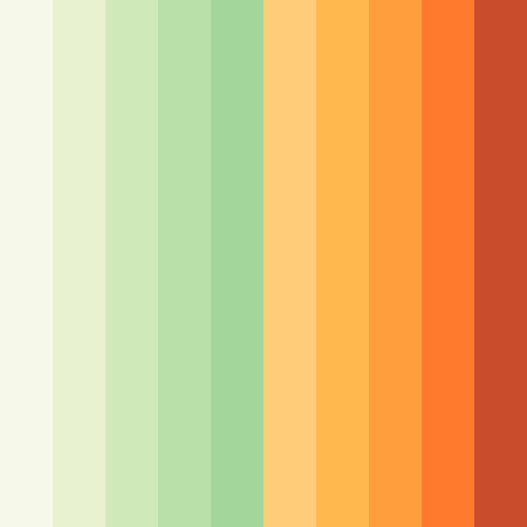 Download green and orange sunset color palette PNG image (square)