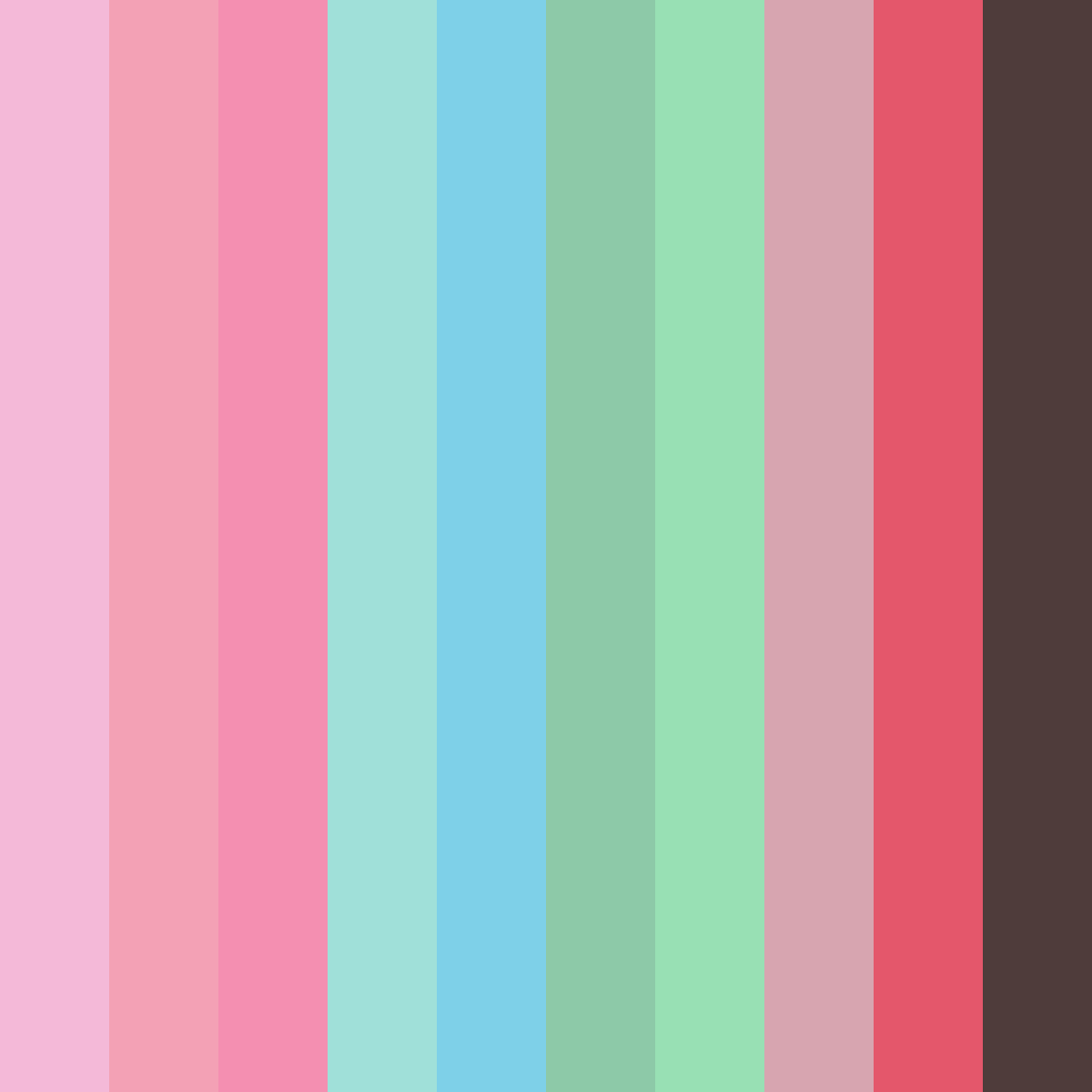Download pastel candy colors color palette PNG image (square)