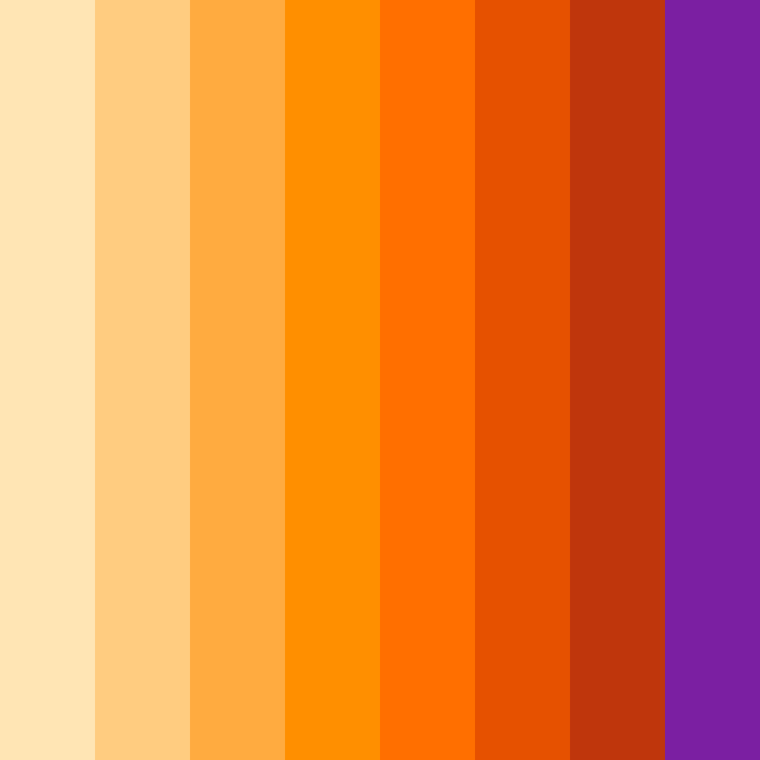 Download orange shades color palette PNG image (square)