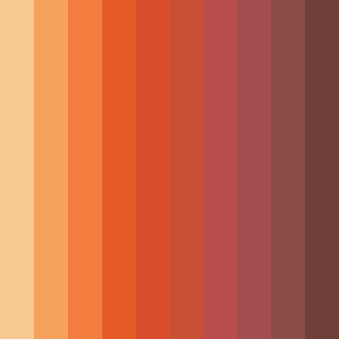Download warm orange sunset color palette PNG image (square)
