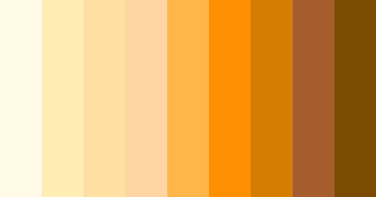 Download creamy orange color palette PNG image (landscape)