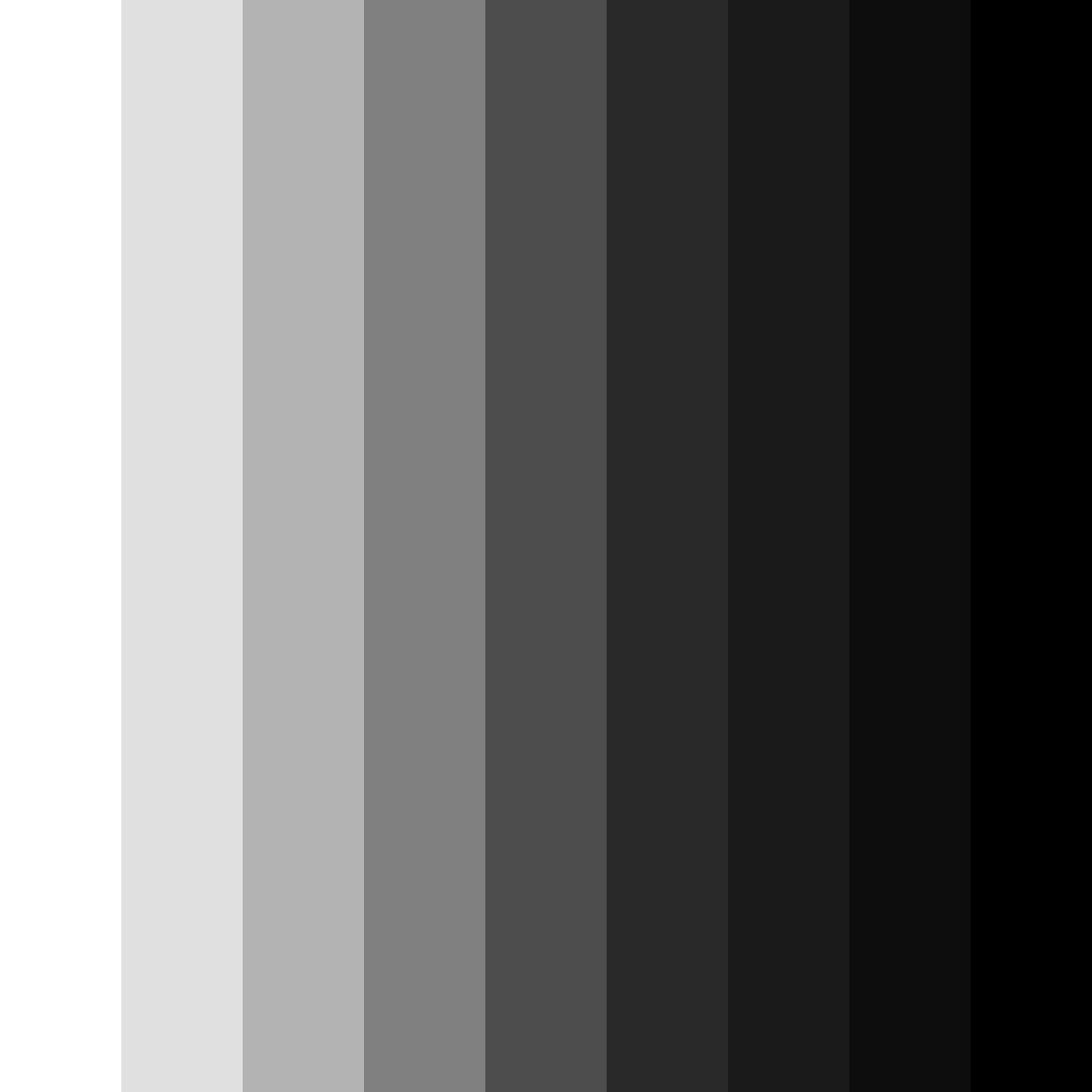 Download shades of black color palette PNG image (square)