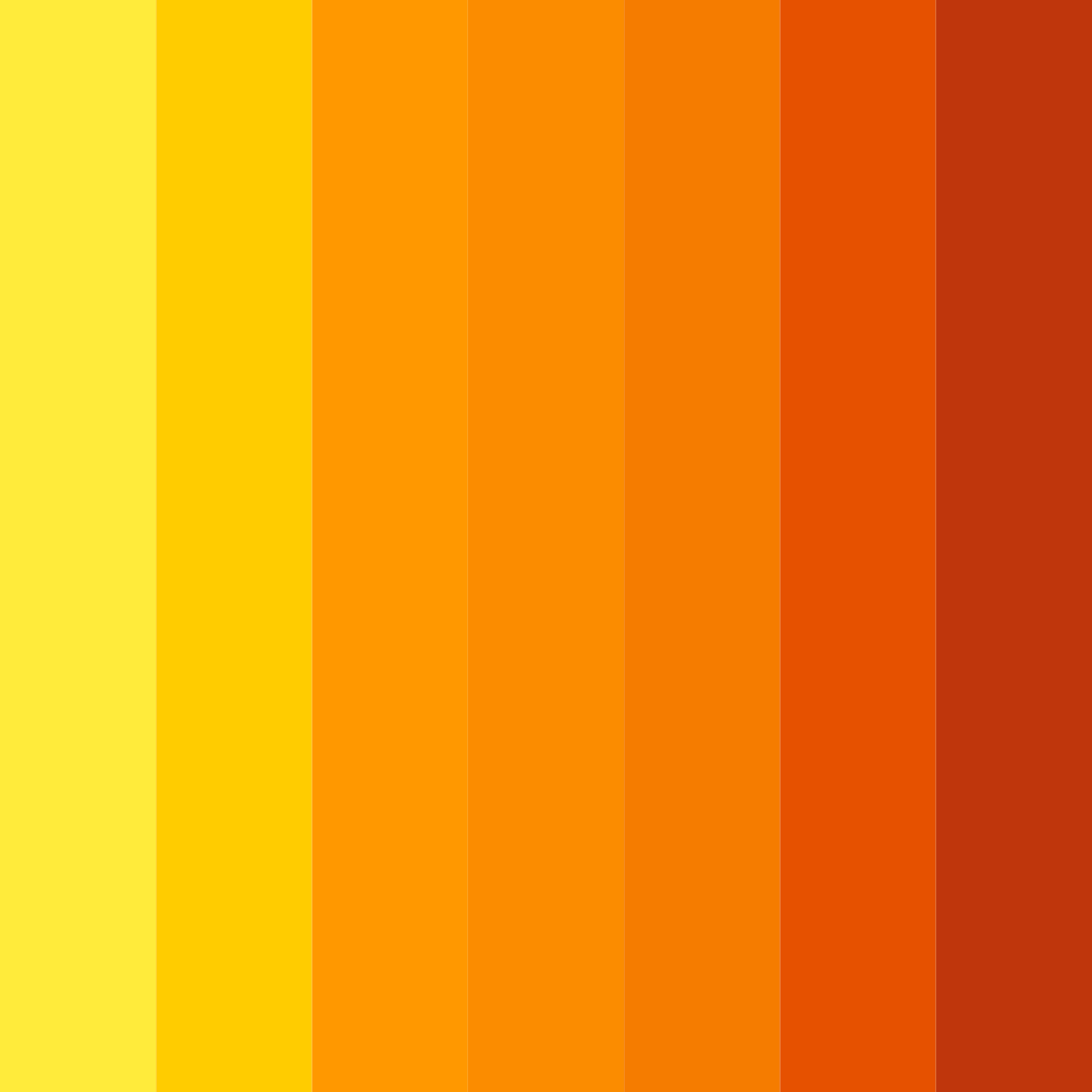 Download shades of orange color palette PNG image (square)