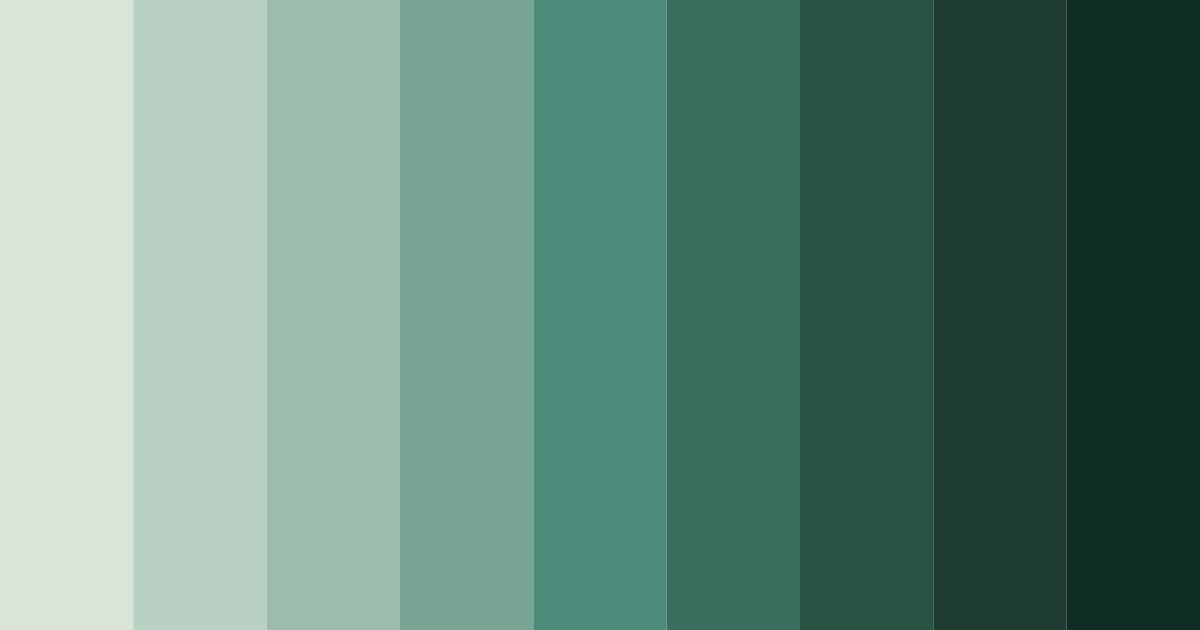 Download shades of green sage color palette PNG image (landscape)