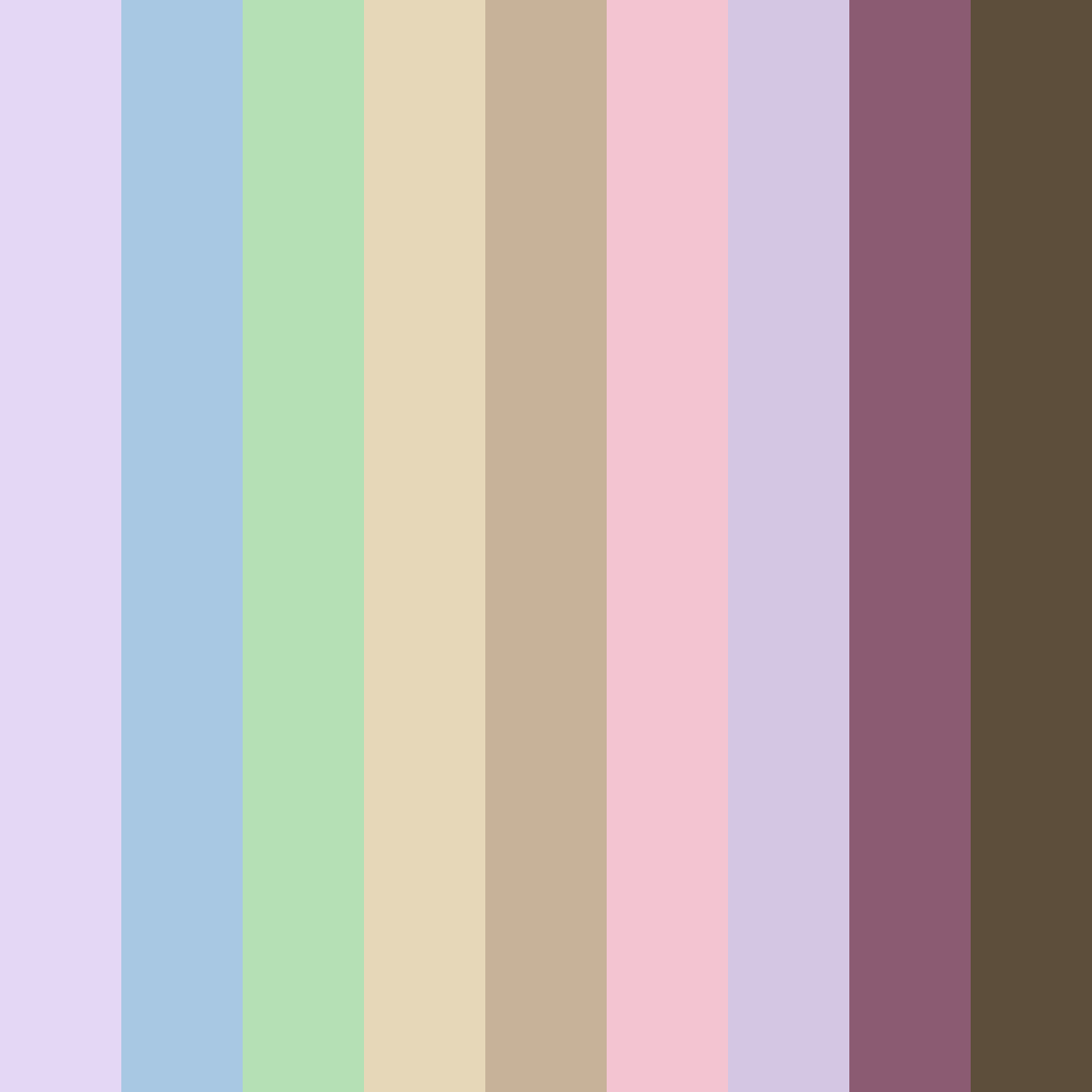 Download whimsical serenity color palette PNG image (square)