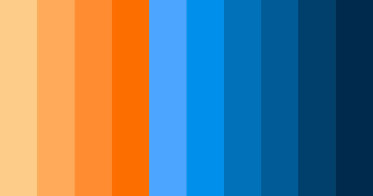 Download retro orange blue color palette PNG image (landscape)