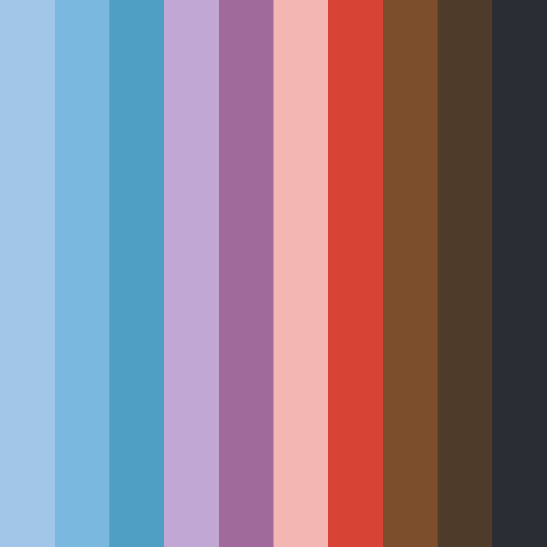 Download shades of blue and red color palette PNG image (square)