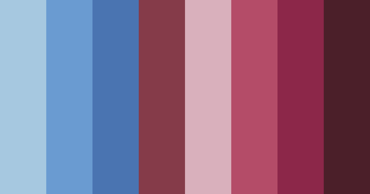 Download shades of blue and red color palette PNG image (landscape)