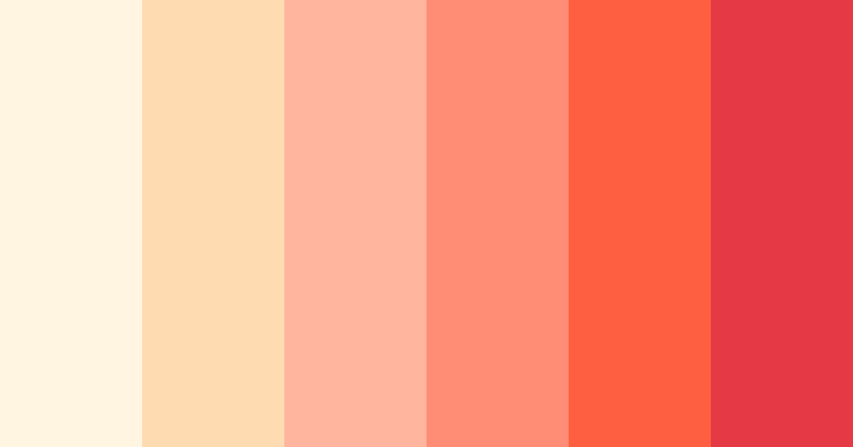 Download warm coral color palette PNG image (landscape)