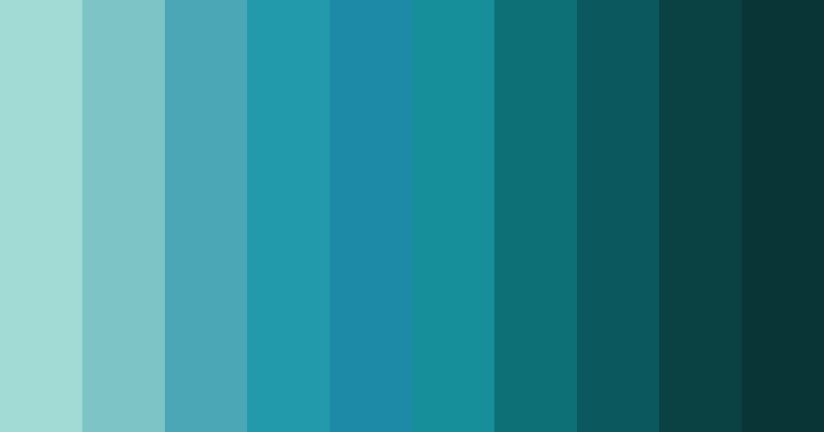 Download teal serenity color palette PNG image (landscape)