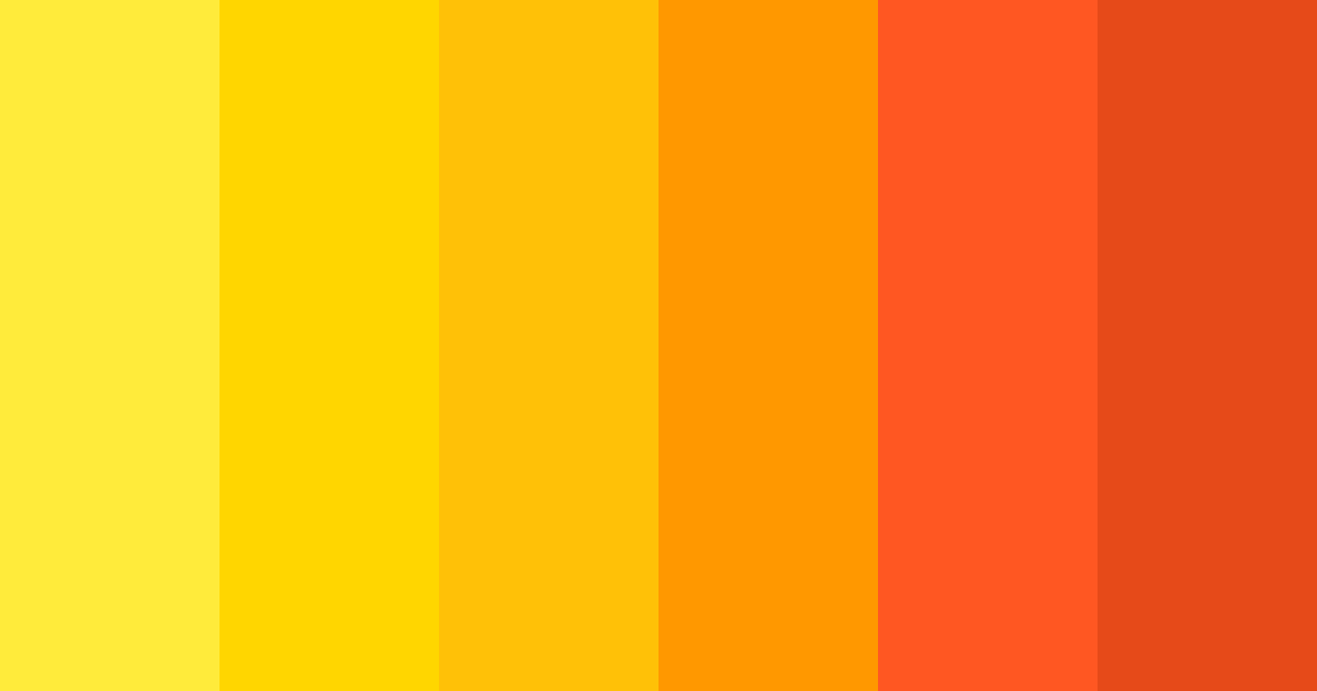 Download shades of yellow and orange color palette PNG image (landscape)