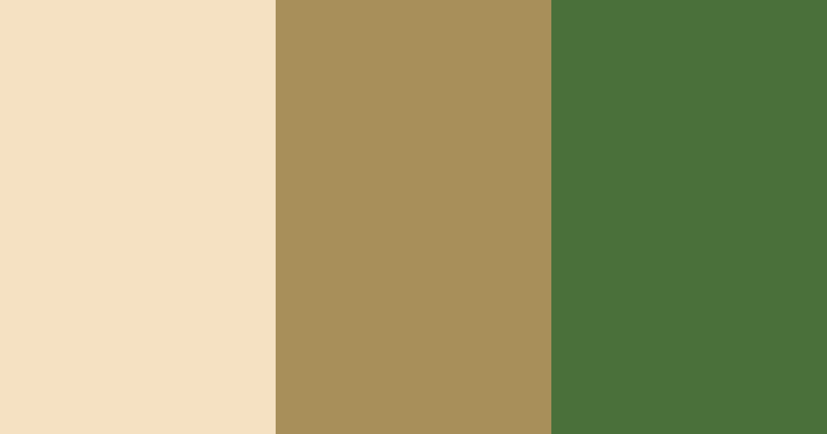 Download warm creamy gold and dark green color palette PNG image (landscape)