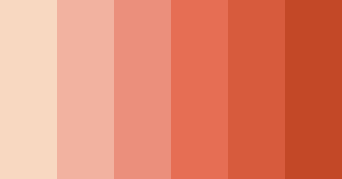 Download shades of peach color palette PNG image (landscape)