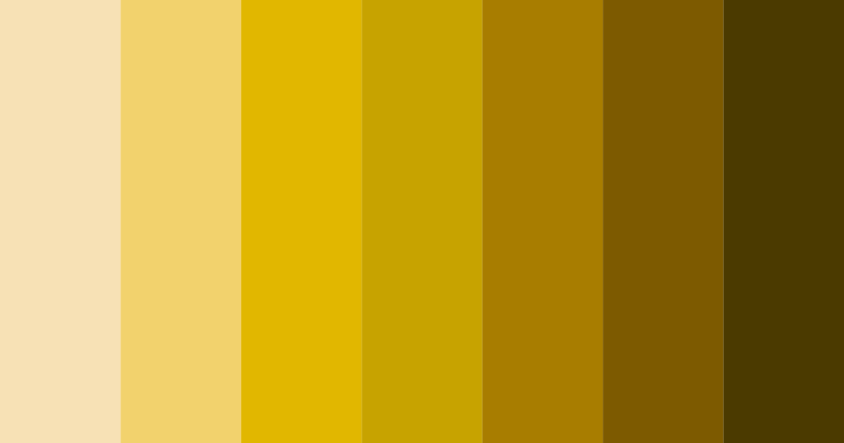 Download shades of yellow color palette PNG image (landscape)