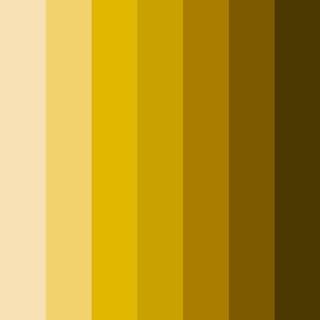 Download shades of yellow color palette PNG image (square)