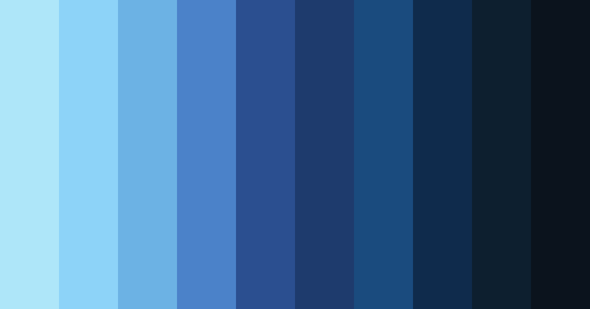 Download shades of blue ocean color palette PNG image (landscape)