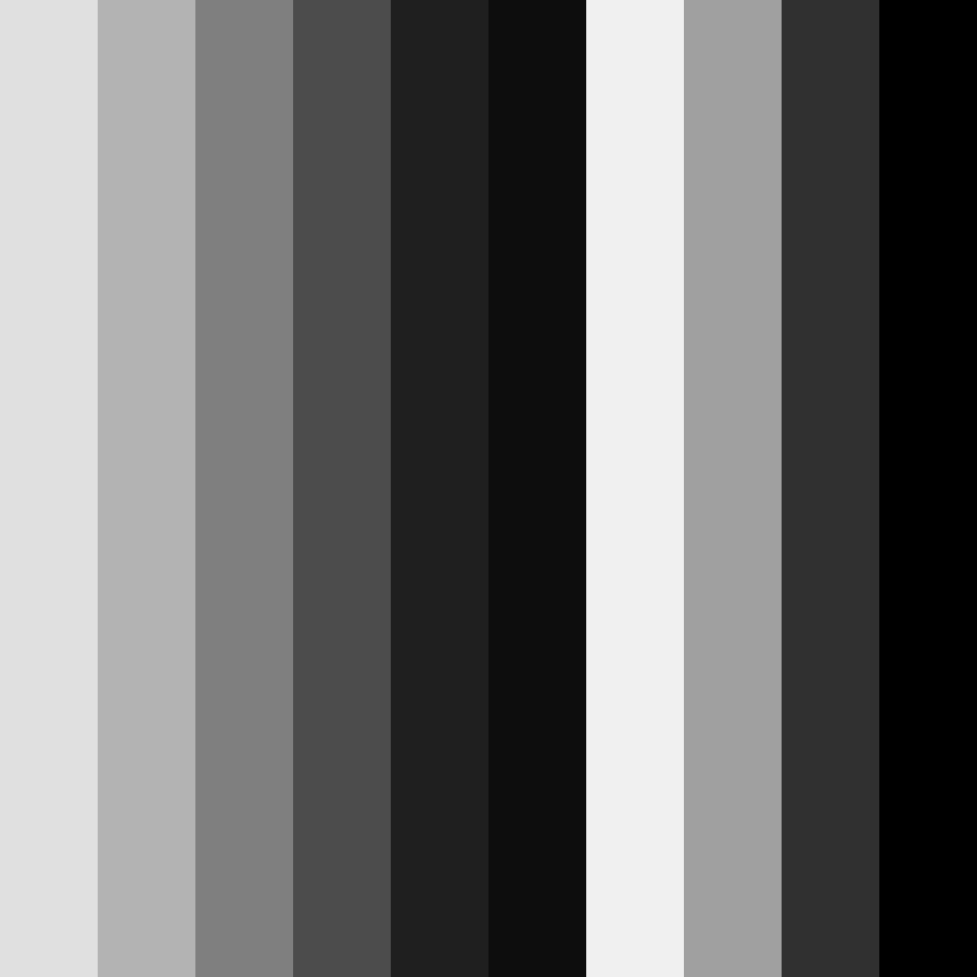 Download shades of black color palette PNG image (square)