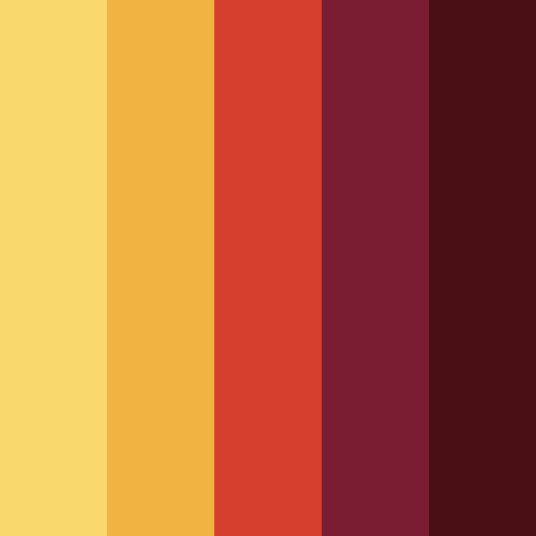 Download red sunset color palette PNG image (square)