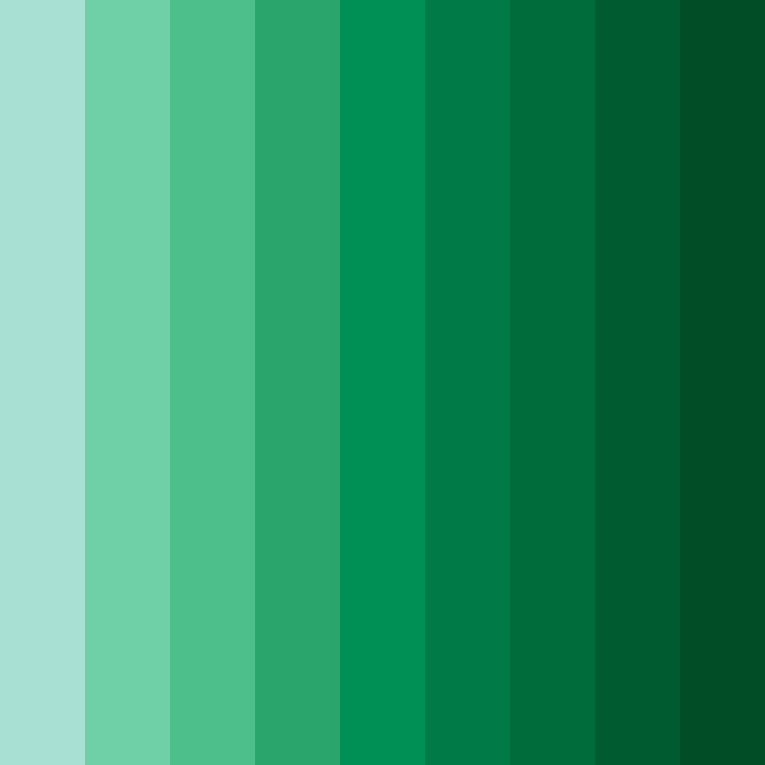Download emerald green shades color palette PNG image (square)