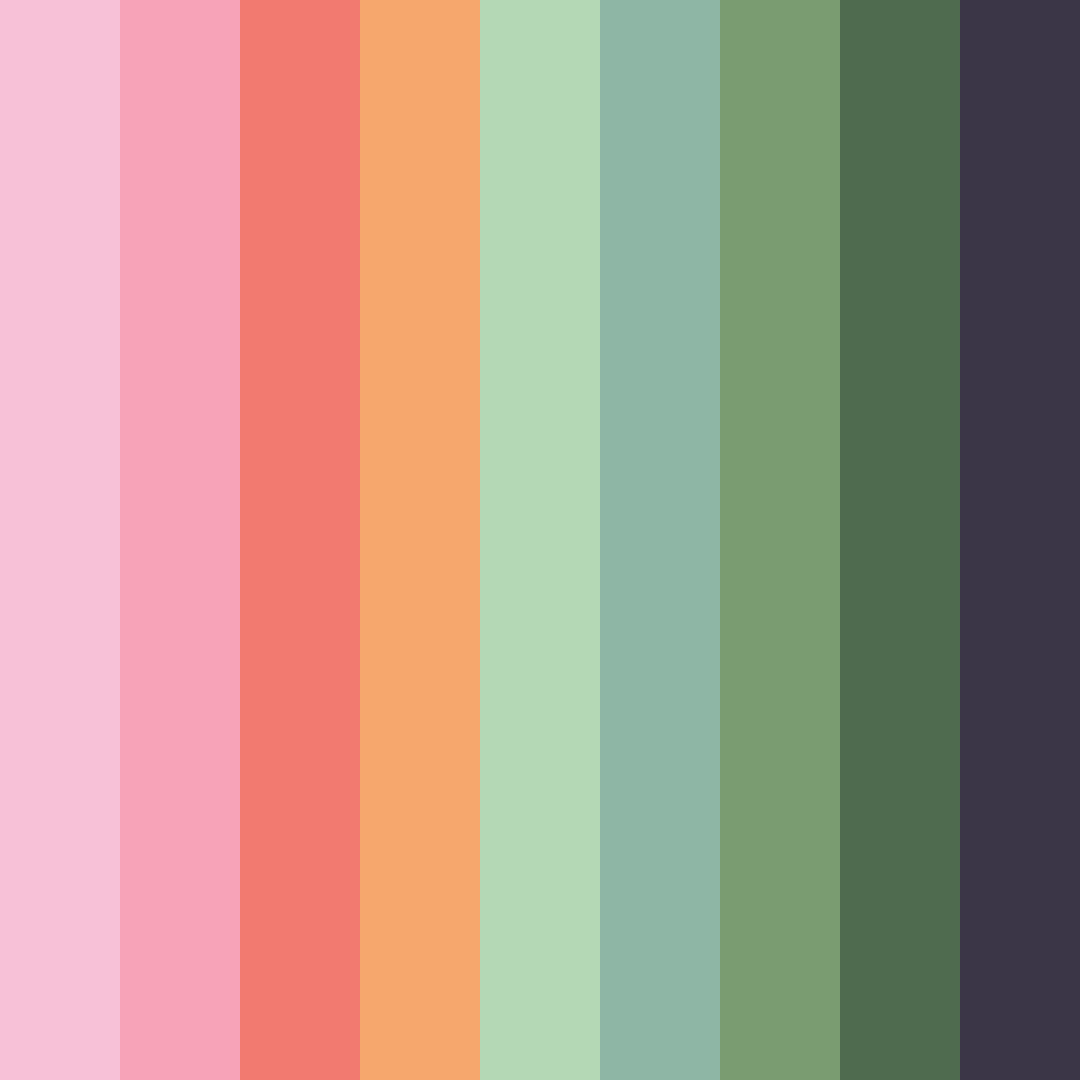 Download blush garden harmony color palette PNG image (square)