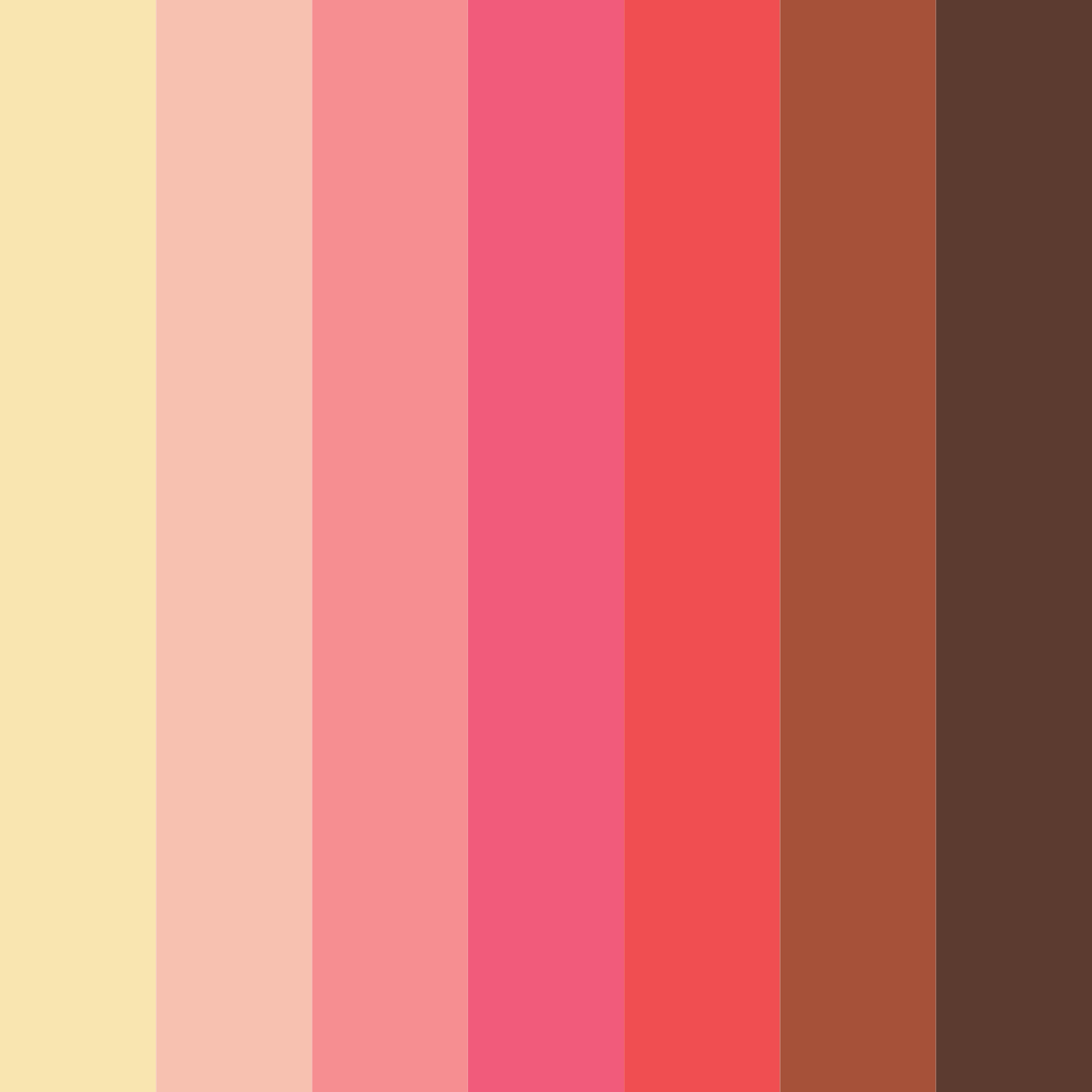 Download coral blossom oasis color palette PNG image (square)