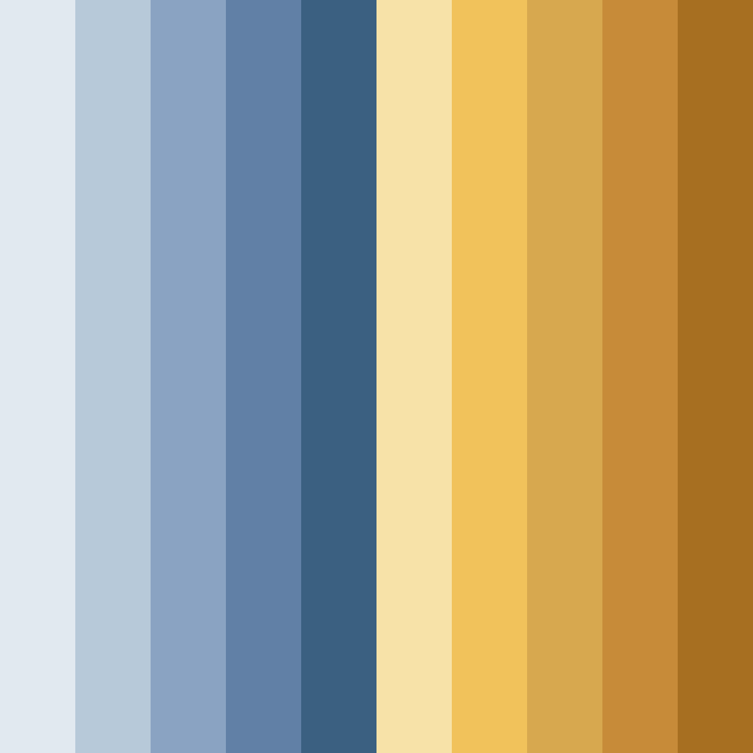 Download dusty blue and gold color palette PNG image (square)