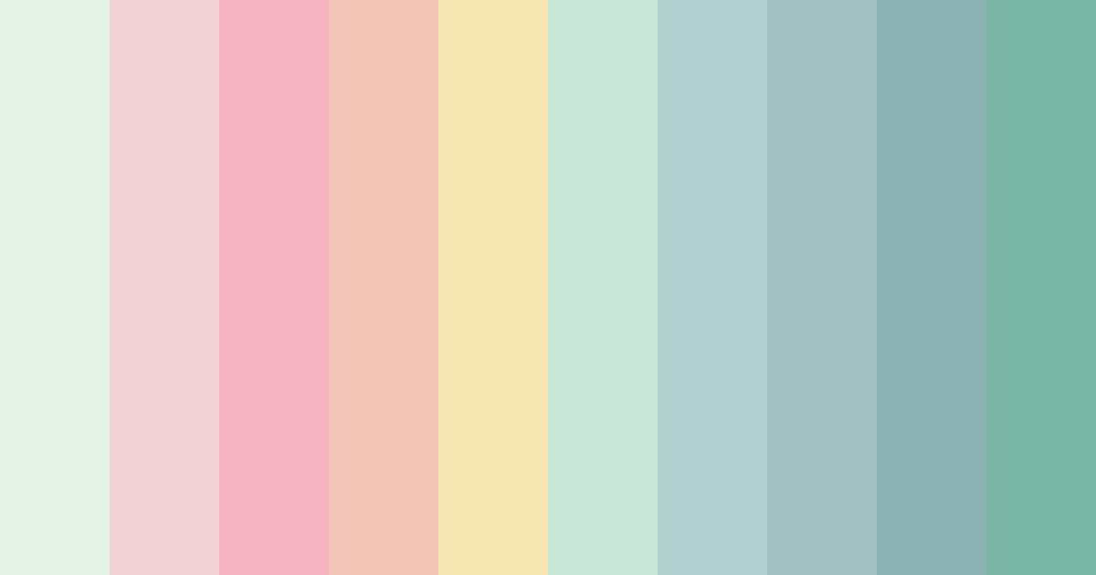 Download pastel green and pink harmony color palette PNG image (landscape)