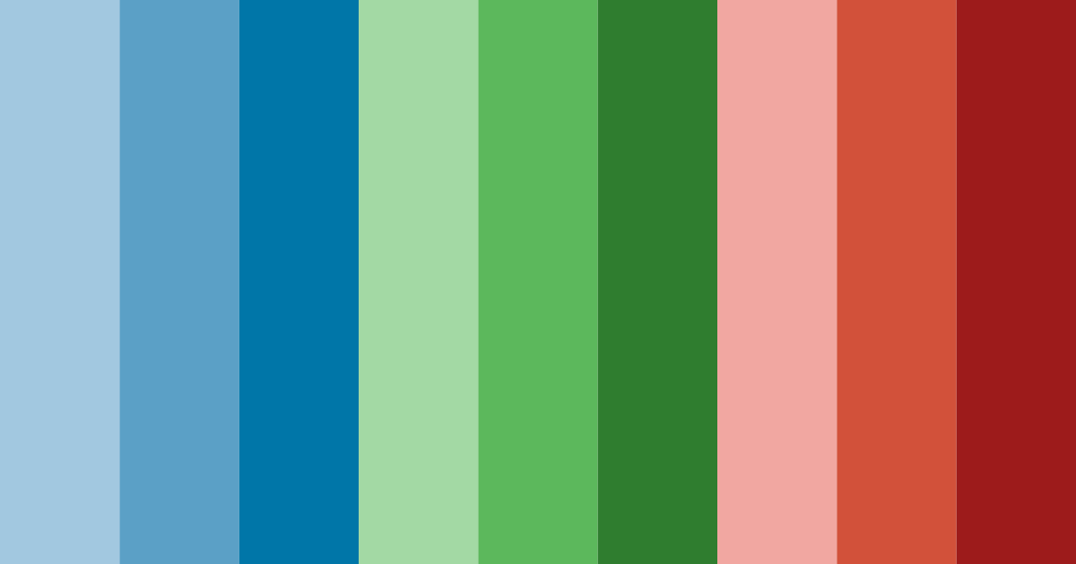 Download shades of blue and green with red accents color palette PNG image (landscape)