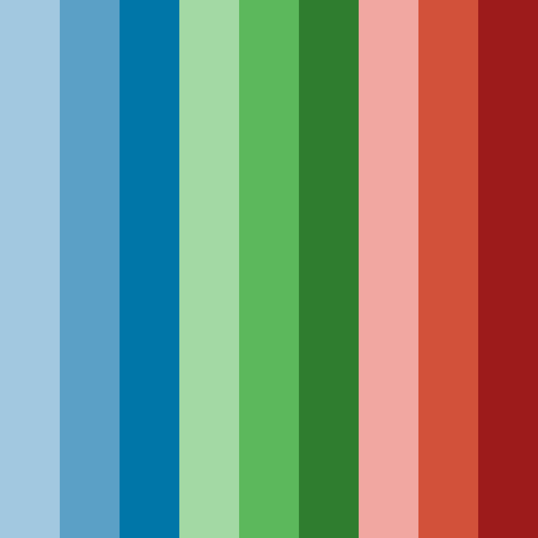 Download shades of blue and green with red accents color palette PNG image (square)
