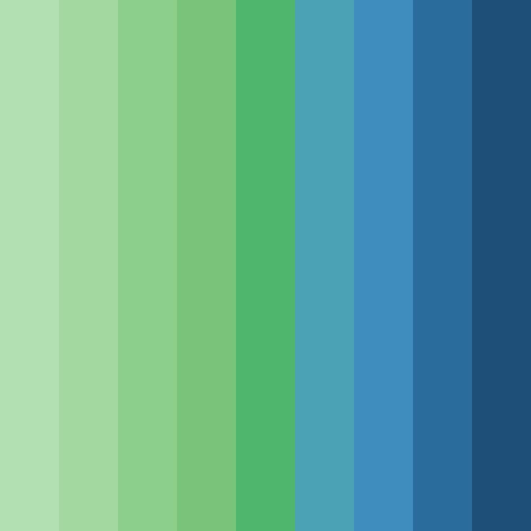 Download shades of green and blue color palette PNG image (square)