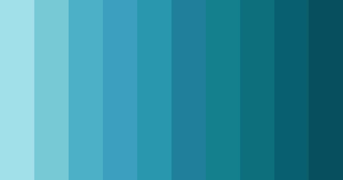 Download turquoise shades color palette PNG image (landscape)