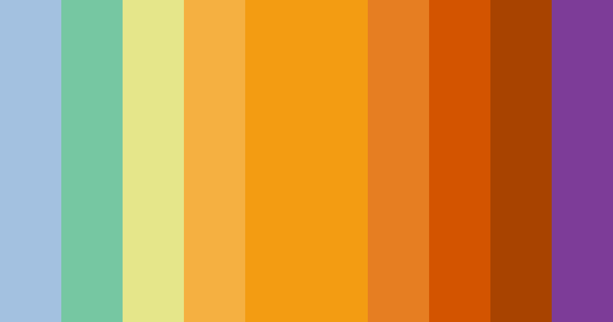 Download vibrant blue green orange yellow color palette PNG image (landscape)