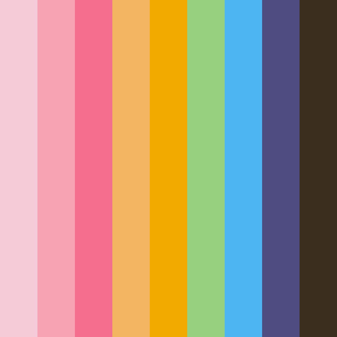 Download vibrant rainbow color palette PNG image (square)