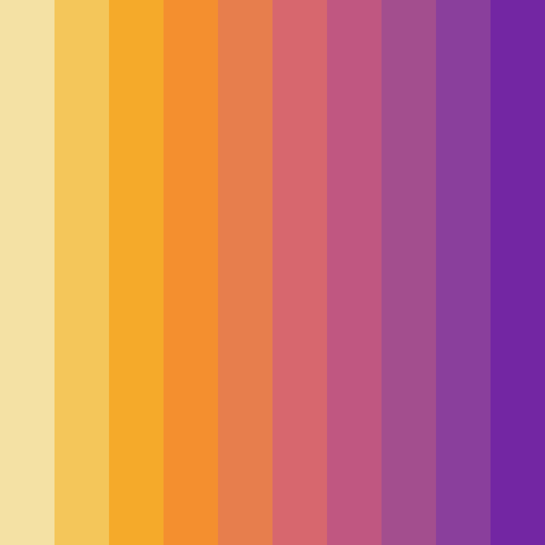 Download purple sunset color palette PNG image (square)