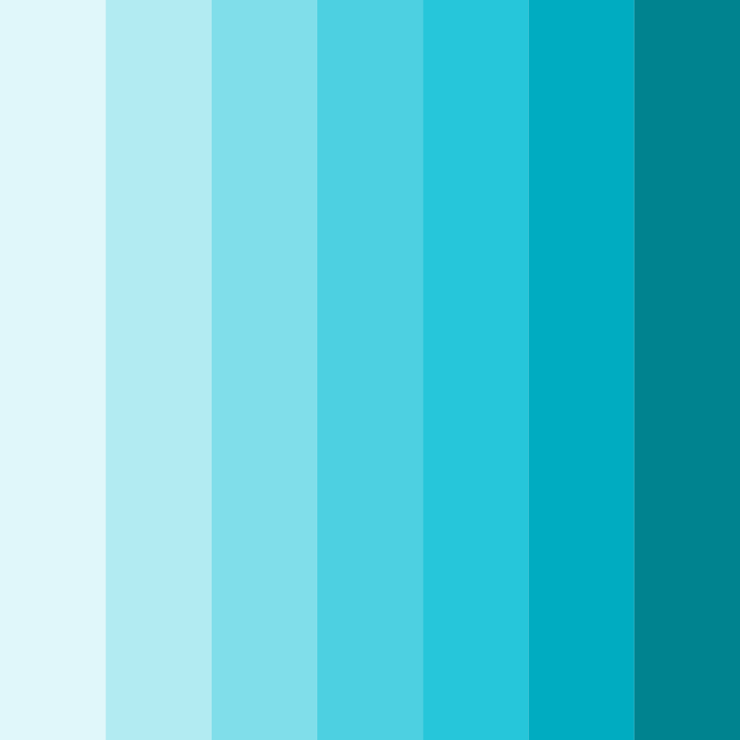 Download shades of cyan color palette PNG image (square)