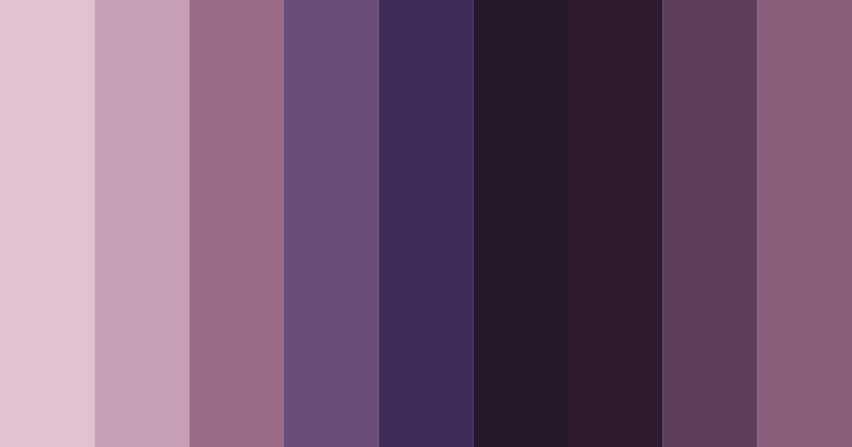 Download shades of purple color palette PNG image (landscape)