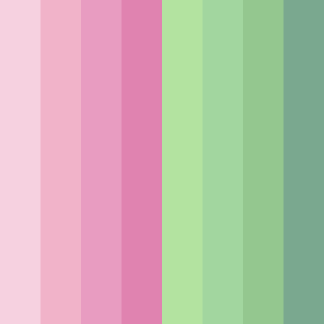 Download pink and green fairyland color palette PNG image (square)