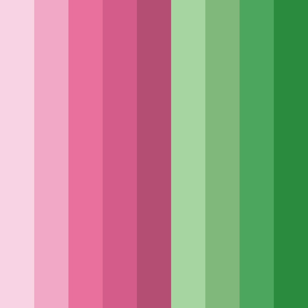 Download vibrant pink and green faircore color palette PNG image (square)